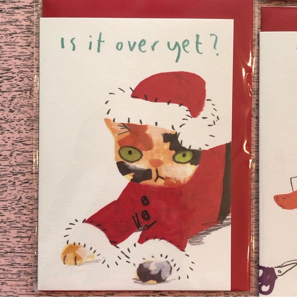 Cheeky Cat Christmas Cards - 8 - with envelopes - Jo Clark Design Christ… - Picture 7 of 12